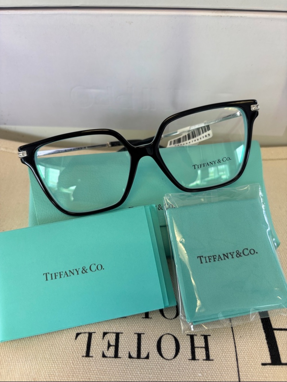 Tiffany & Co. Black Optical Glasses with Signature Tiffany Blue Accents